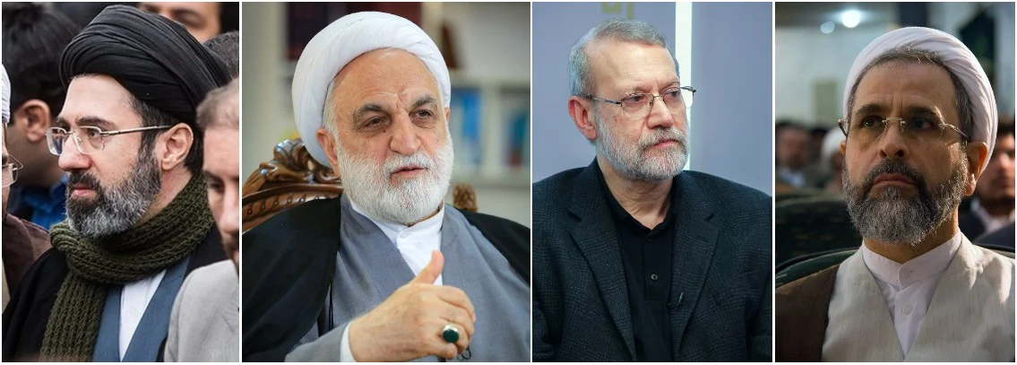 Here are the possible successors to Ayatollah Ali Khamenei (Mojtaba Khamenei, Ali Larijani, Alireza Arafi, and Gholam-Hossein Mohseni-Eje'I).