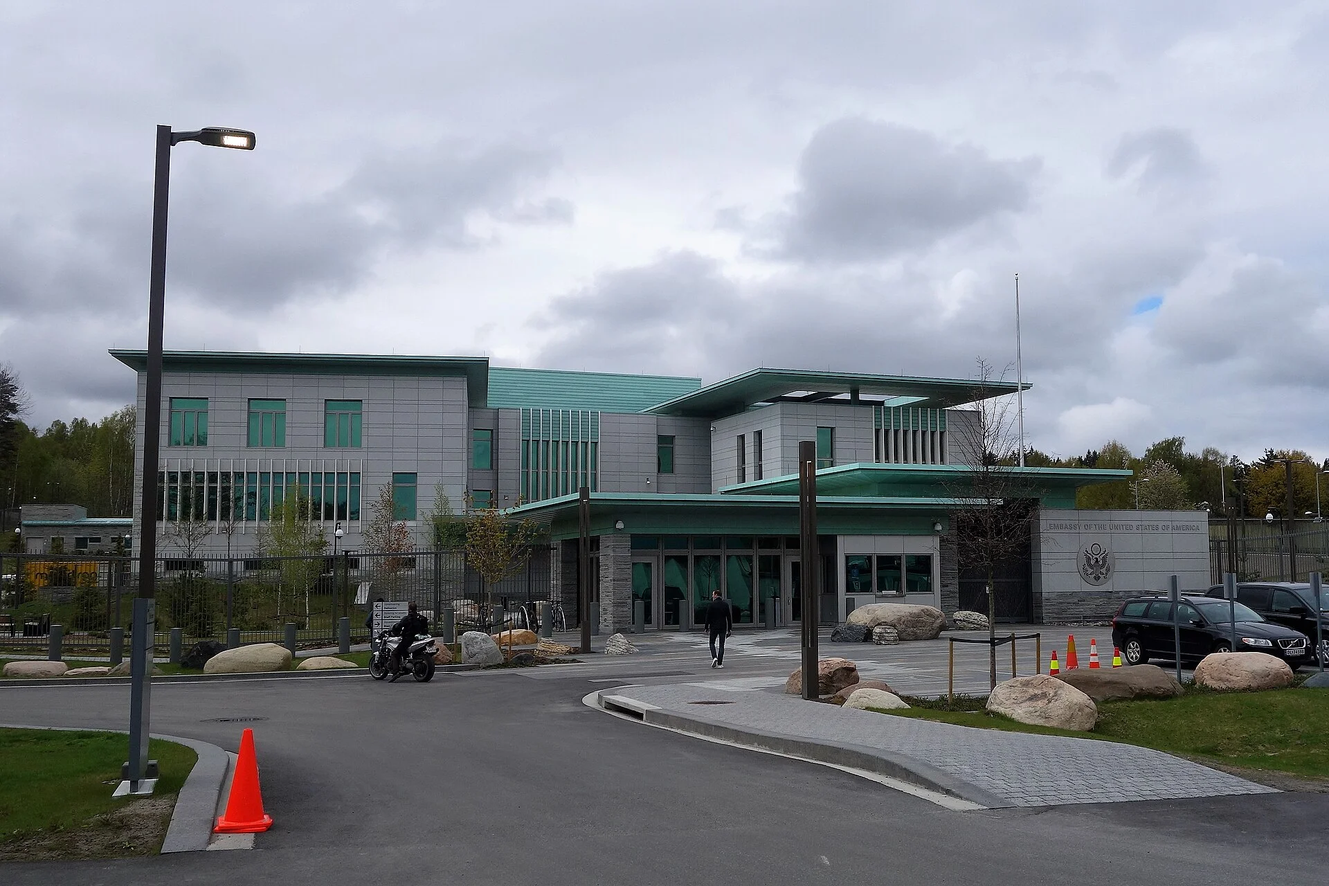 The Embassy of the United States in Norway, Oslo. This is the new embassy in Huseby, three days before the official opening 2017-05-15.