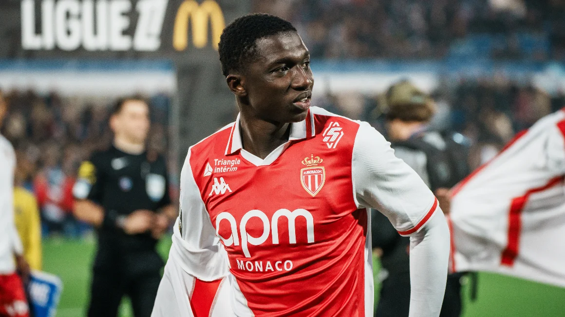 AS Monaco midfielder Lamine Camara.