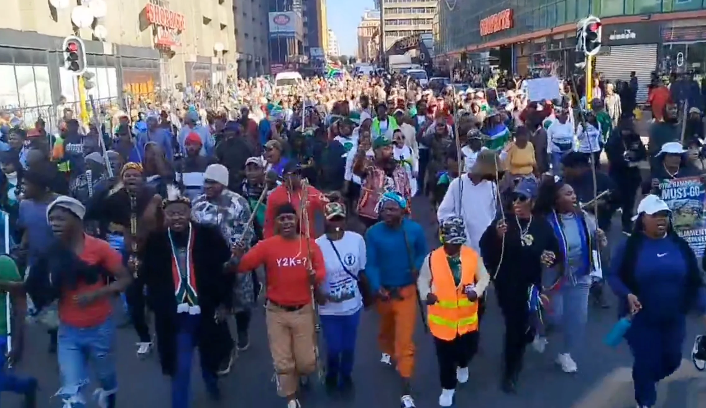 Anti immigration protests in Joburg (Video Screenshot).