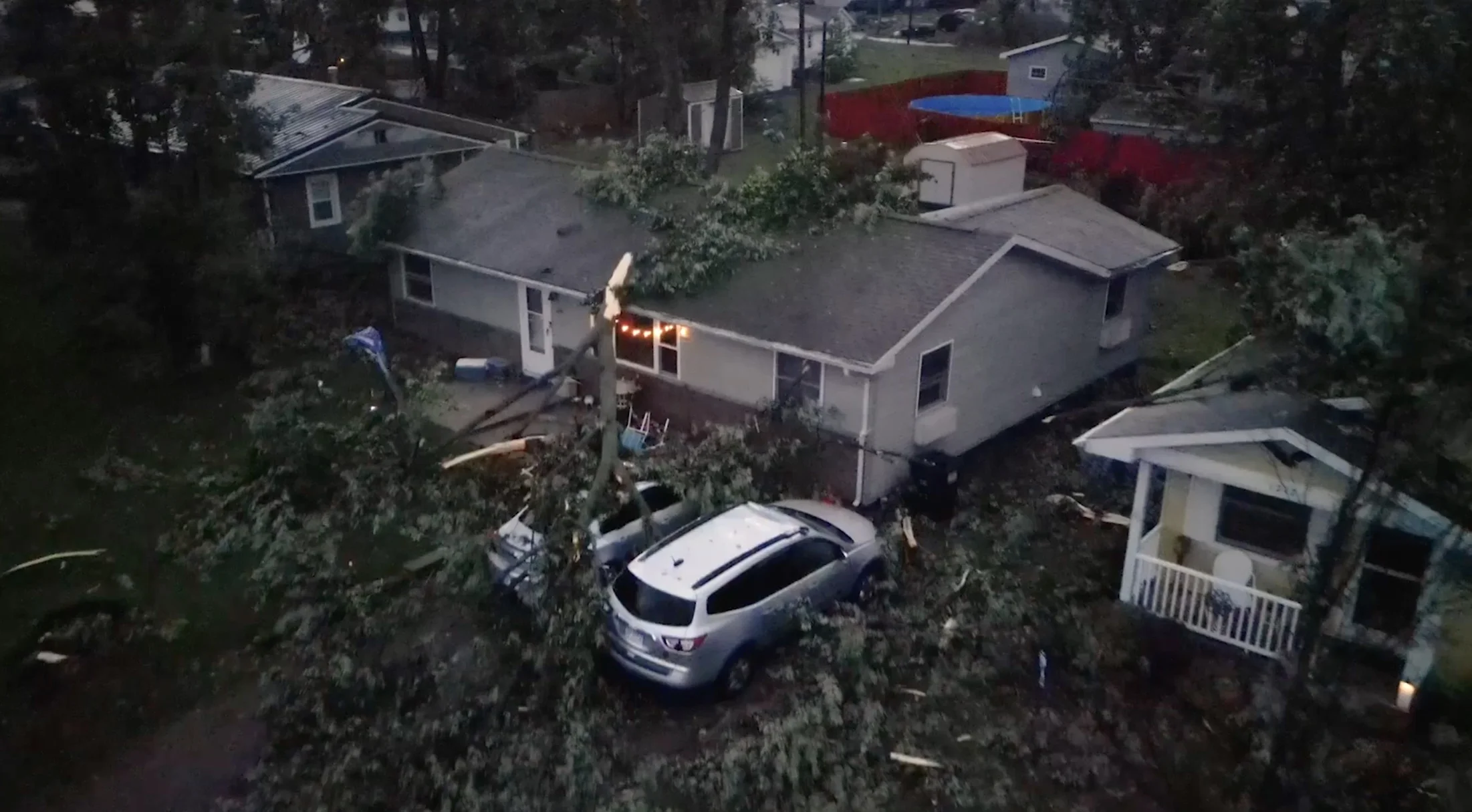 Tornado damage in Charleston, Illinois.