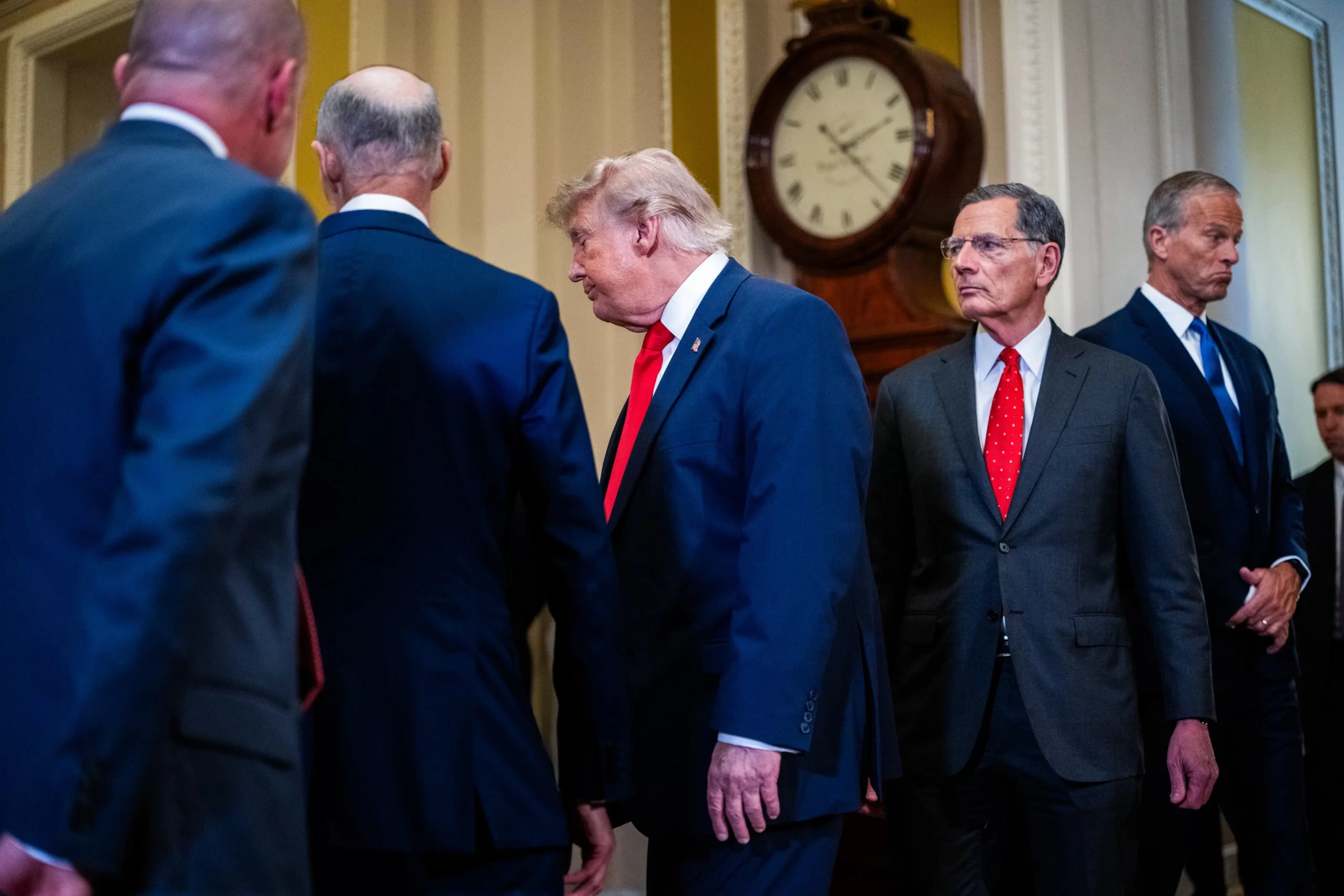 Trump attended the Senate GOP Policy luncheon on Capitol Hill.