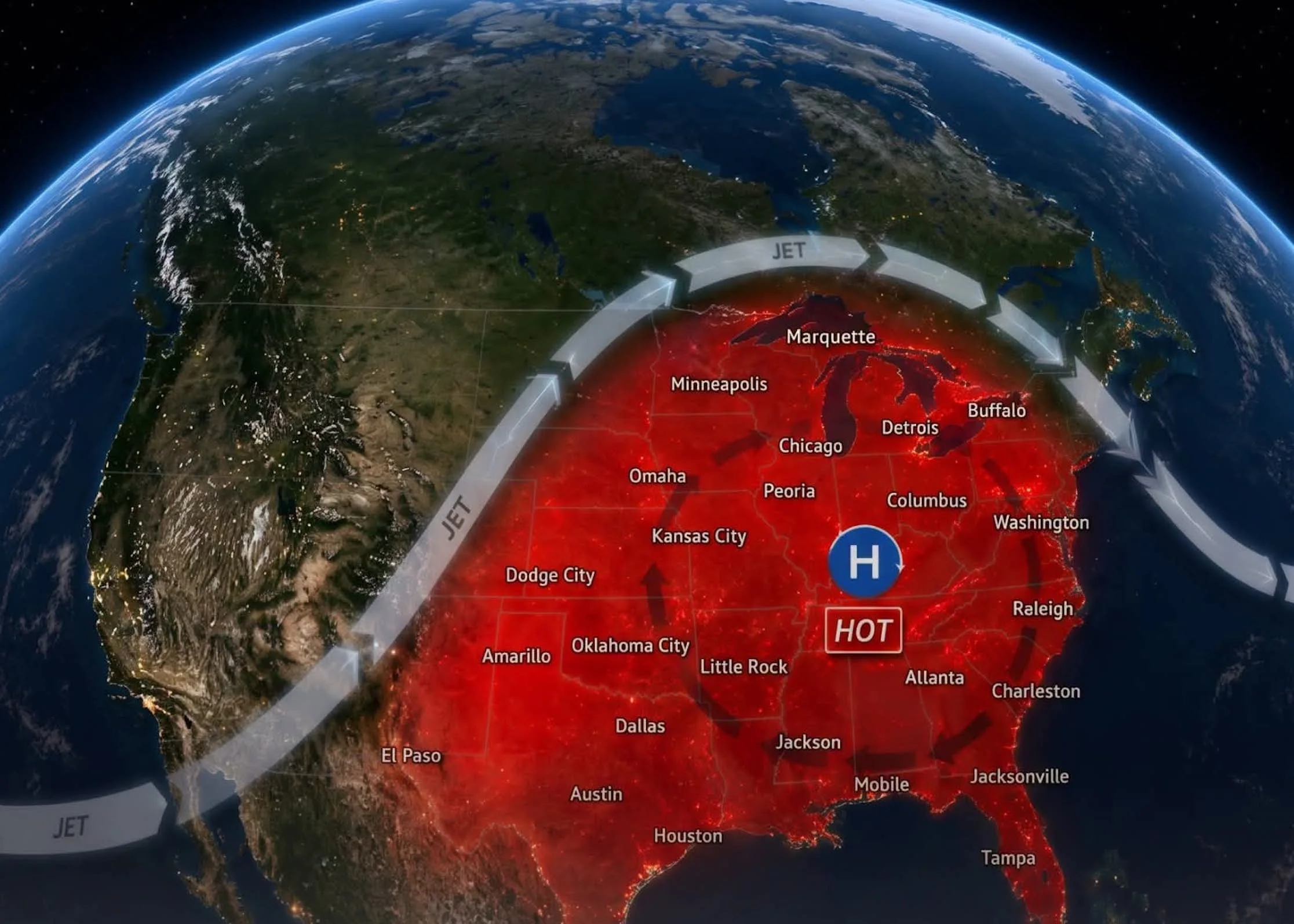 A heat dome has formed across the United States.