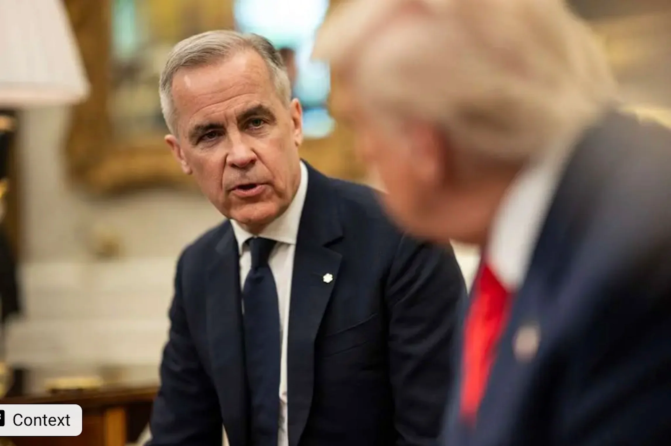 President Donald Trump meets with Canadian Prime Minister Mark Carney