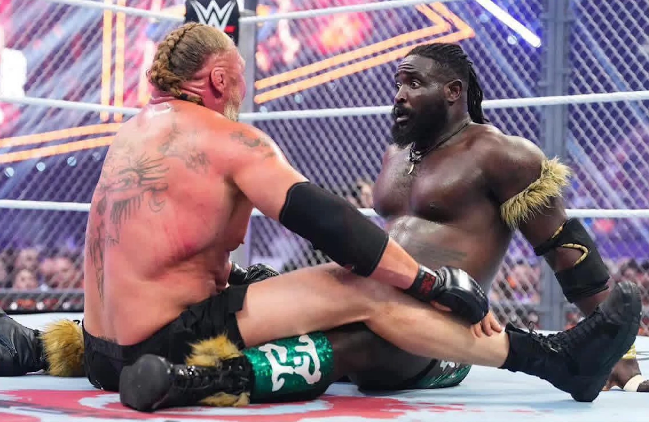 Nigeria's Oba Femi Makes WWE History, Defeats Brock Lesnar in Hell in a Cell at SummerSlam.