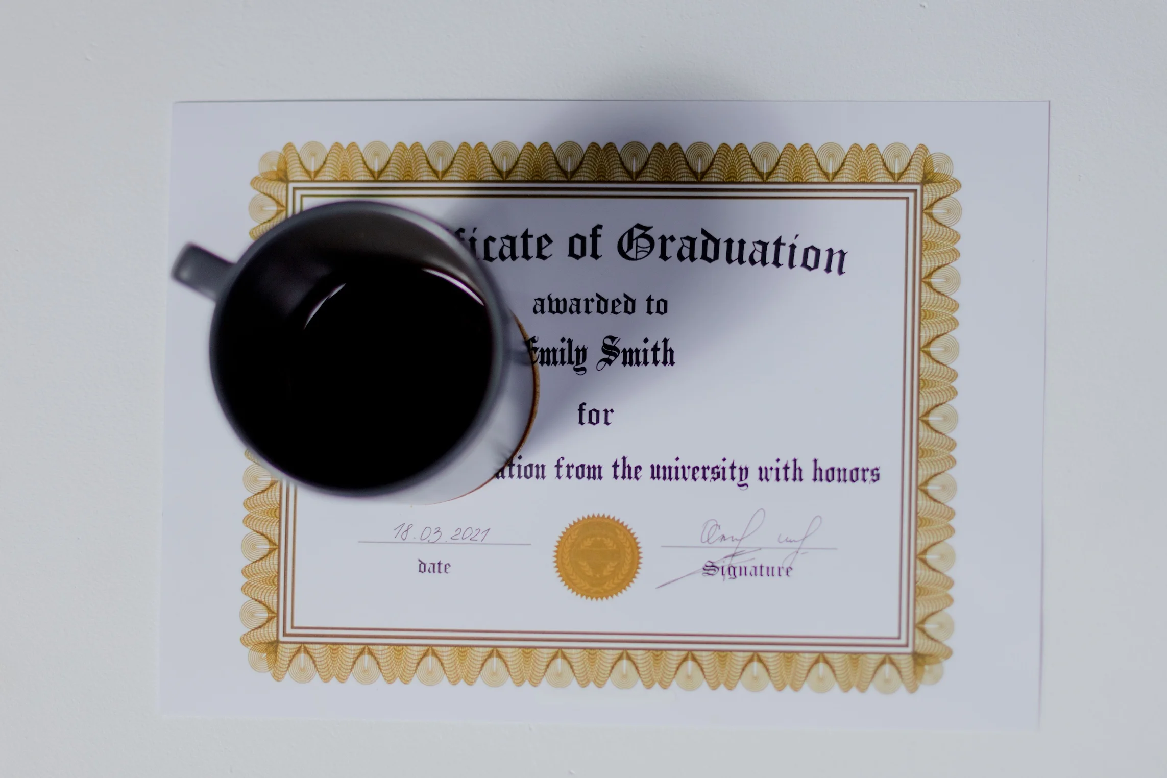 Graduation certificate.