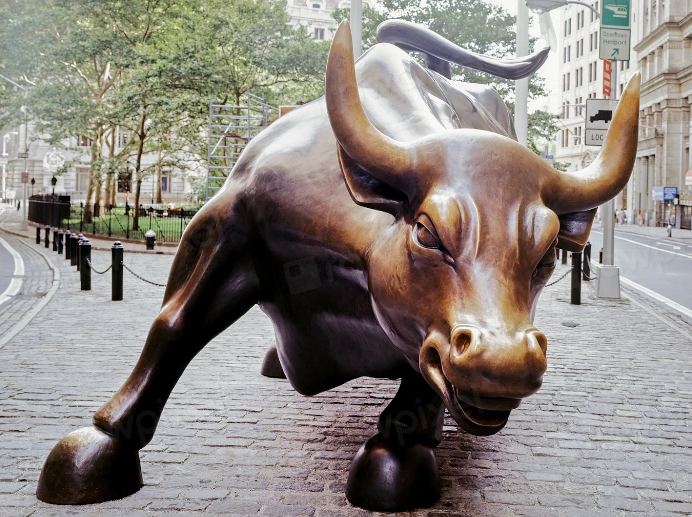 Wall Street charging bull in New York.